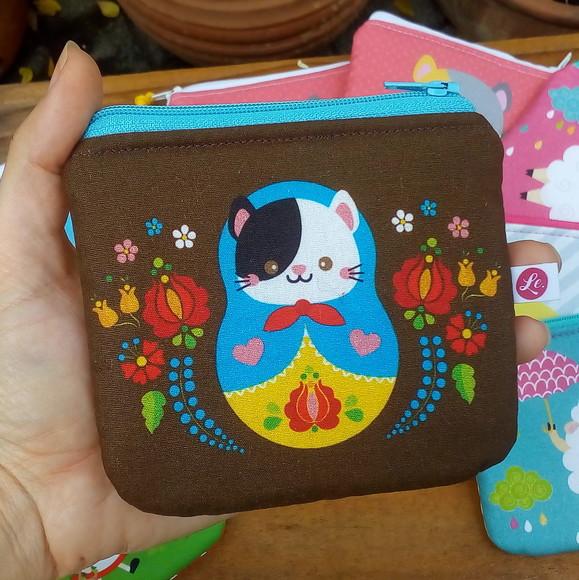 Porta Moedas em Tecido - Catrioska (meia Tigela)