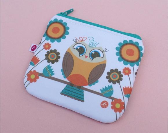 Porta Moedas em Tecido Personalizado Super Mãe Coruja
