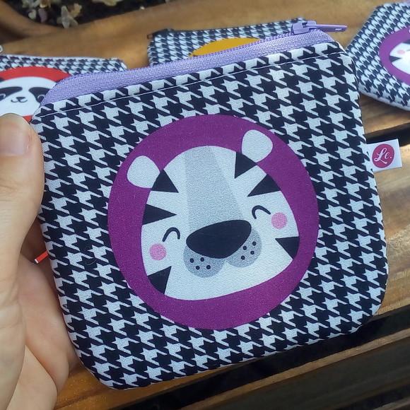 Porta Moedas em Tecido - Zebra (meia Tigela)