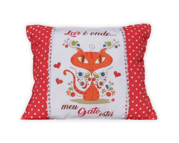 Almofada Estampa Lar É Onde Meu Gato Está