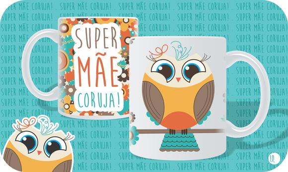 Caneca Super Mãe Coruja | Marrom