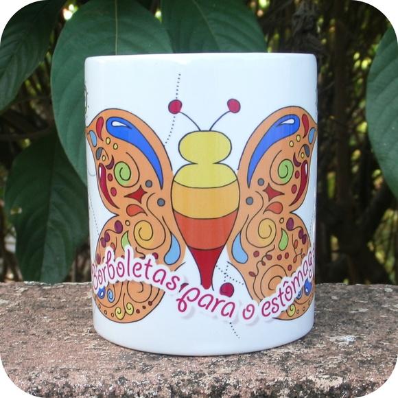 Caneca Borboletas para o Estômago