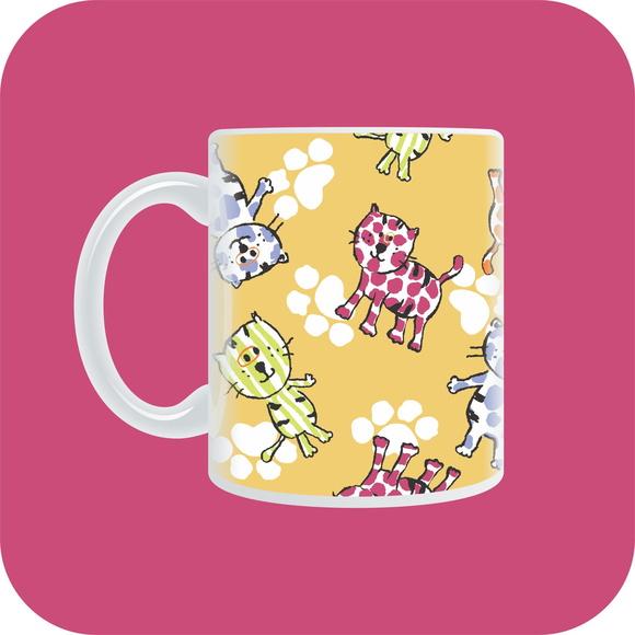Caneca Gatinhos | Amarela