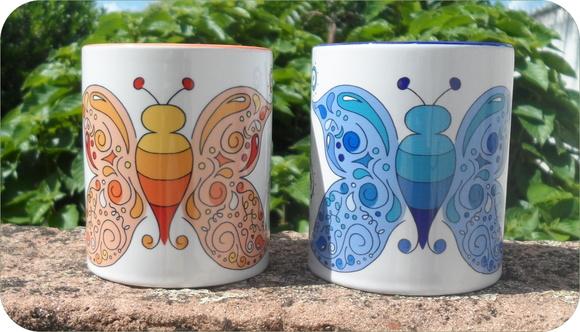 Caneca Borboleta laranja