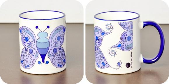 Caneca de Borboleta Azul