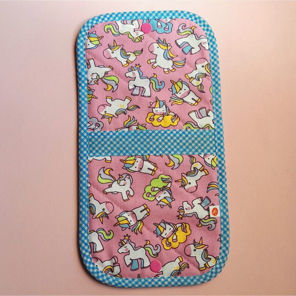 Porta Absorventes em Tecido Estampa Unicórnios