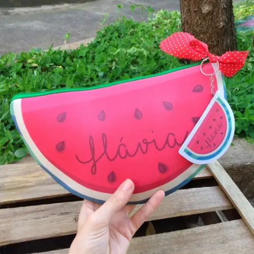 Necessaire Melancia Personalizada com Nome - Vermelha