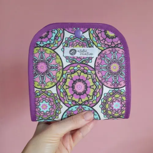 Necessaire Organizadora em Tecido Estampa Mandalas