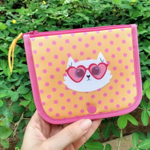 Porta Moedas Duplo Gatinho Óculos