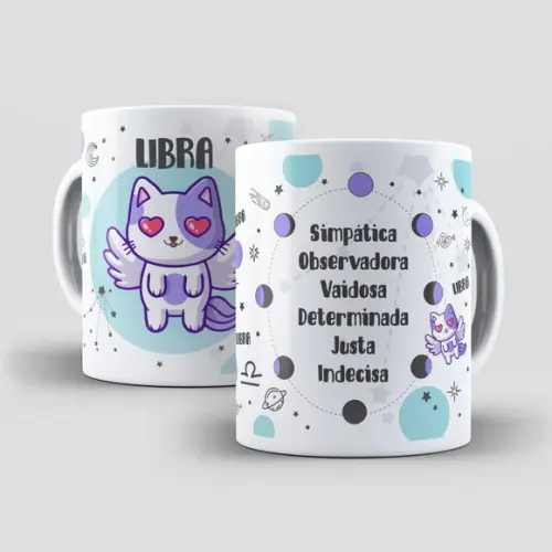 Caneca Gatos e Signos - Libra