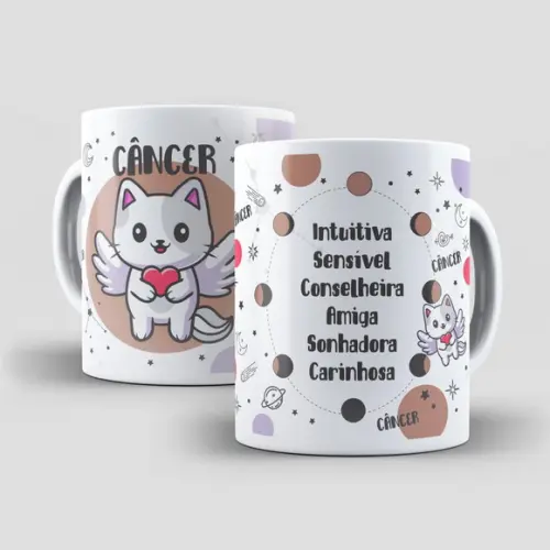 Caneca Gatos e Signos - Câncer