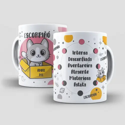Caneca Gatos e Signos - Escorpião