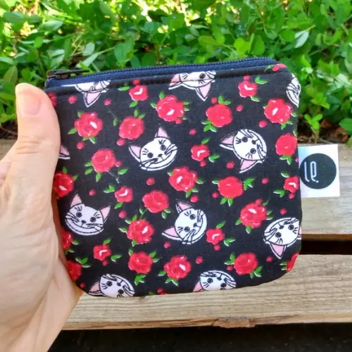 Porta Moedas Gatinhas e Rosas