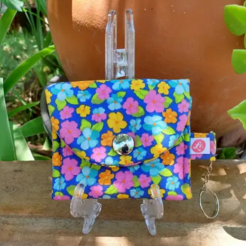 Mini Porta Moedas Flores