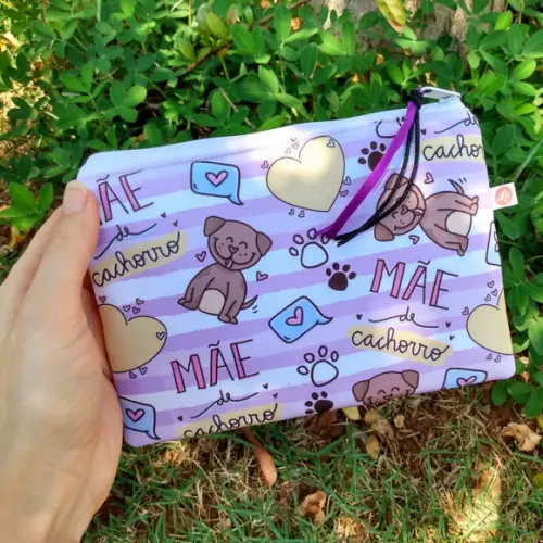 Necessaire em Tecido Personalizada Mãe de Cachorro