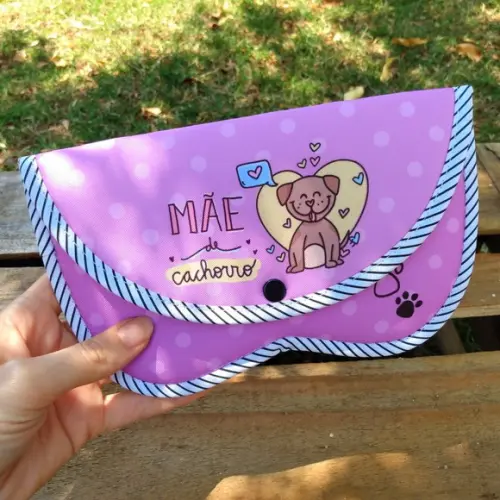Porta Óculos em Tecido Personalizado Mãe de Cachorro