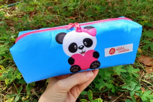 Estojo Box em Tecido com Estampa Panda