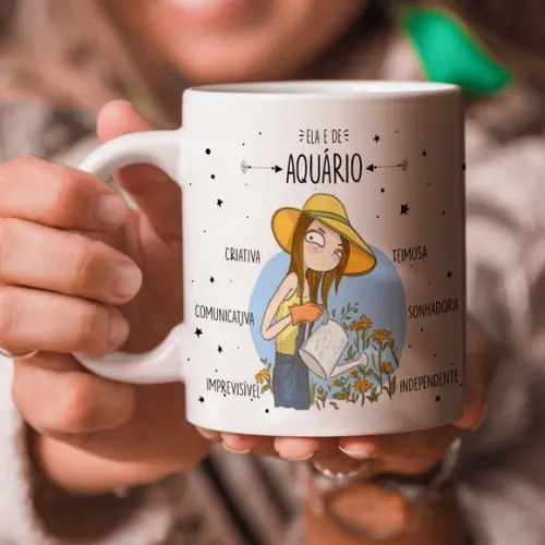 Caneca - Signos - Ela é de Aquário