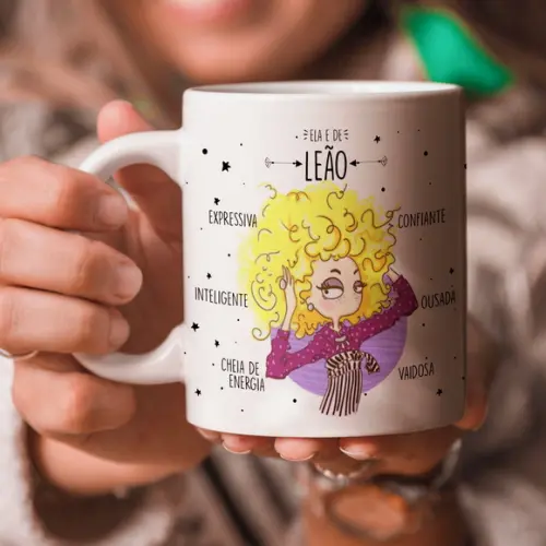Caneca - Signos - Ela é de Leão