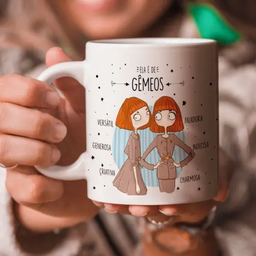 Caneca - Signos - Ela é de Gêmeos