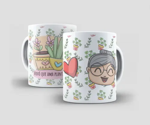Caneca - Vovó Que Ama Plantinhas