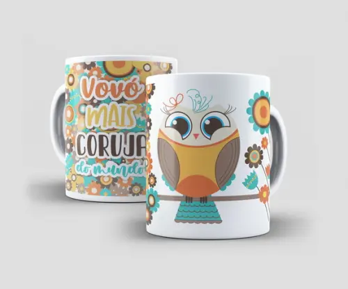 Caneca - Dia dos Avós - Vovó Mais Coruja do Mundo! - Laranja