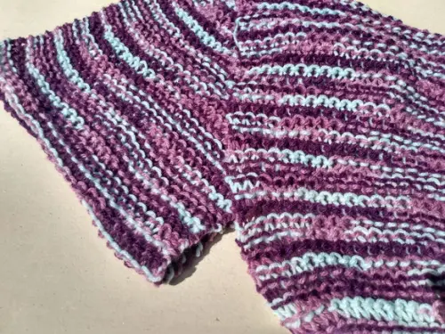Cachecol em Lã - Mesclado Roxo e Azul