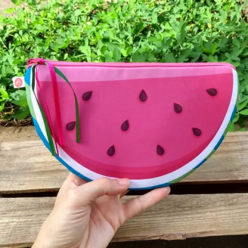Necessaire Melancia em Tecido Rosa