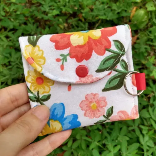 Mini Porta Moedas Flores