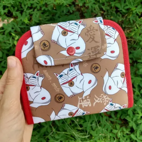 Carteira - Maneki Neko - Marrom