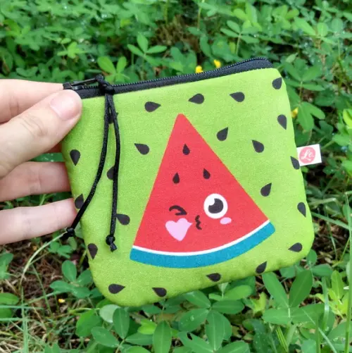 Porta Moedas em Tecido - Melancia (meia Tigela)