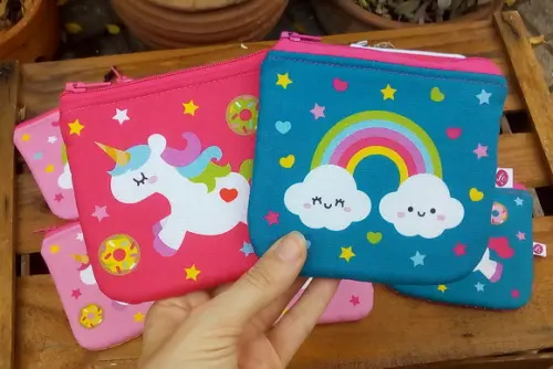 Duplinha | Porta Moedas Unicórnio Arco Íris (meia Tigela)
