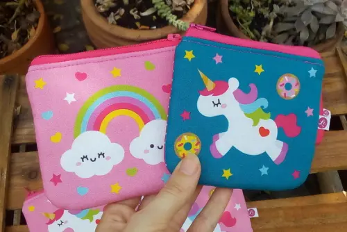 Duplinha | Porta Moedas Unicórnio Arco Íris (meia Tigela)