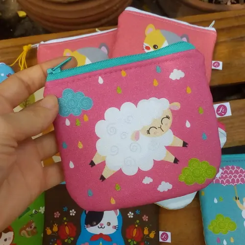 Porta Moedas em Tecido - Ovelha (meia Tigela)