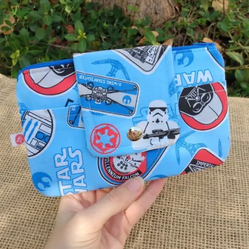Carteira Porta Celular em Tecido com Estampa do Star Wars