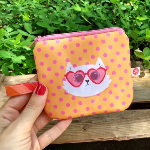 Porta Moedas Cats Poás Amarelo