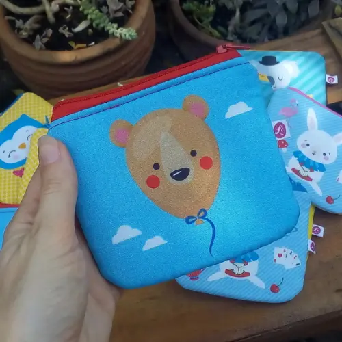 Porta Moedas em Tecido - Urso (meia Tigela)