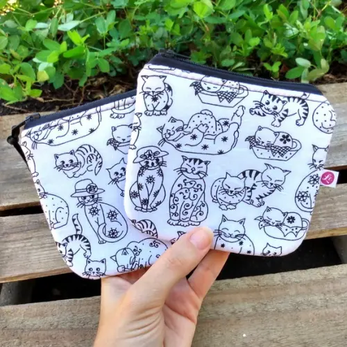 Porta Moedas Gatos P&b