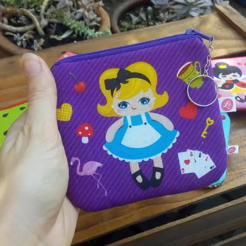 Porta Moedas em Tecido - Alice (meia Tigela)
