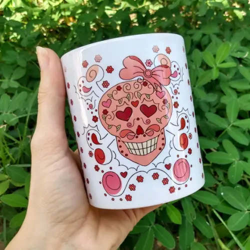 Caneca Caveirinha Rosa