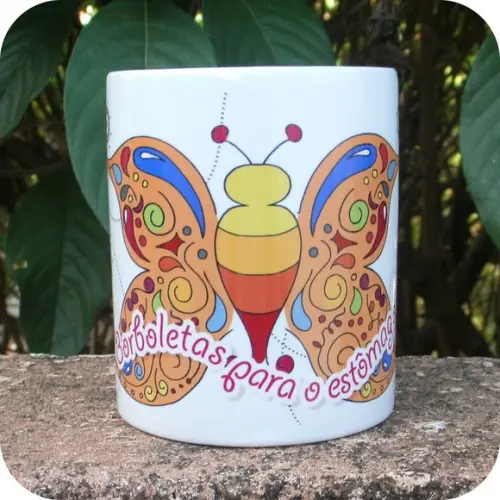 Caneca Borboletas para o Estômago