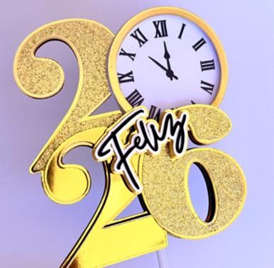 Arquivo de Corte Topo de Bolo - Ano Novo / Feliz 2026