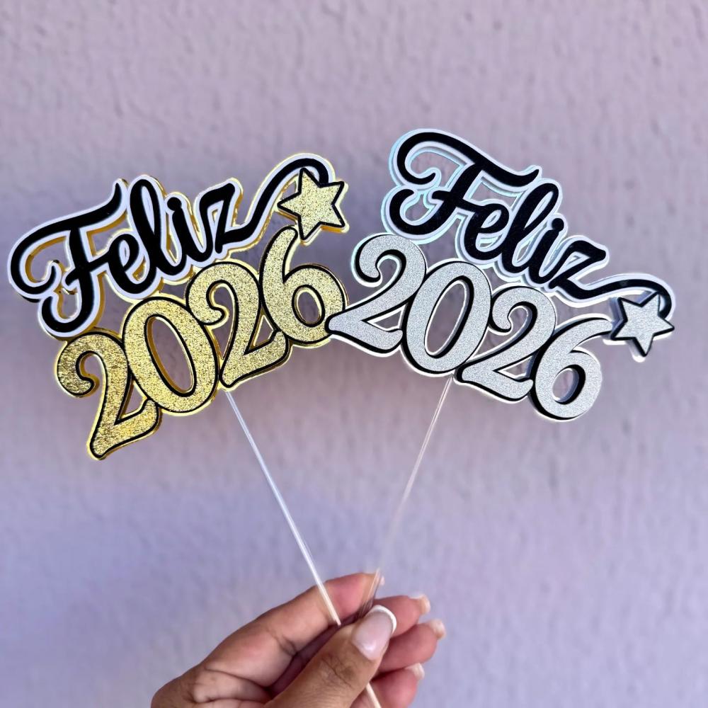 Arquivo de Corte Topo de Bolo - Ano Novo / Feliz 2026
