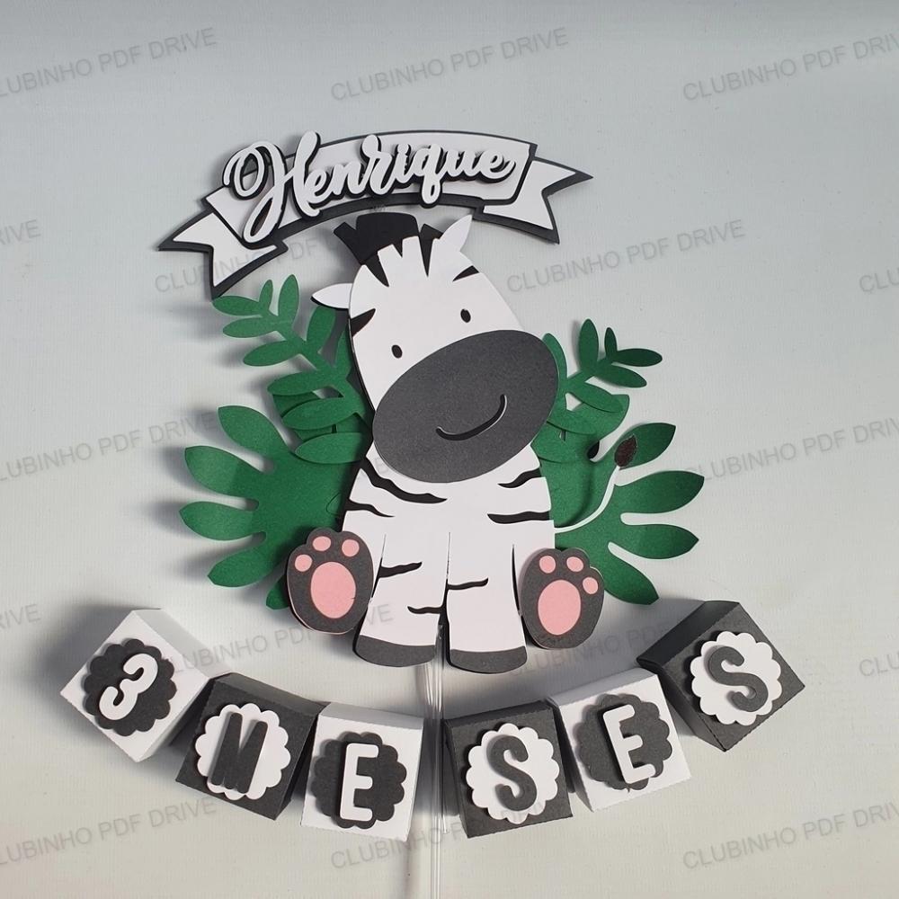 Arquivo de Corte Topo de Bolo - Zebra