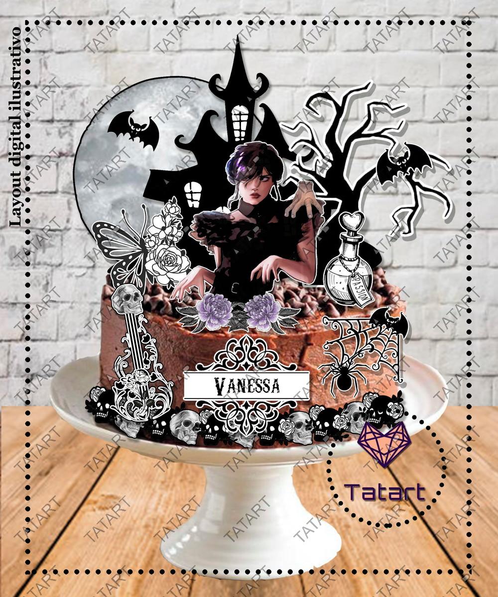 Arquivo de Corte Topo de Bolo - Wandinha