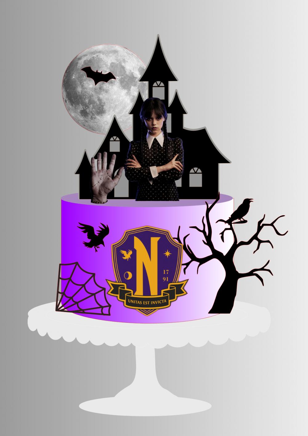 Arquivo de Corte Topo de Bolo - Wandinha