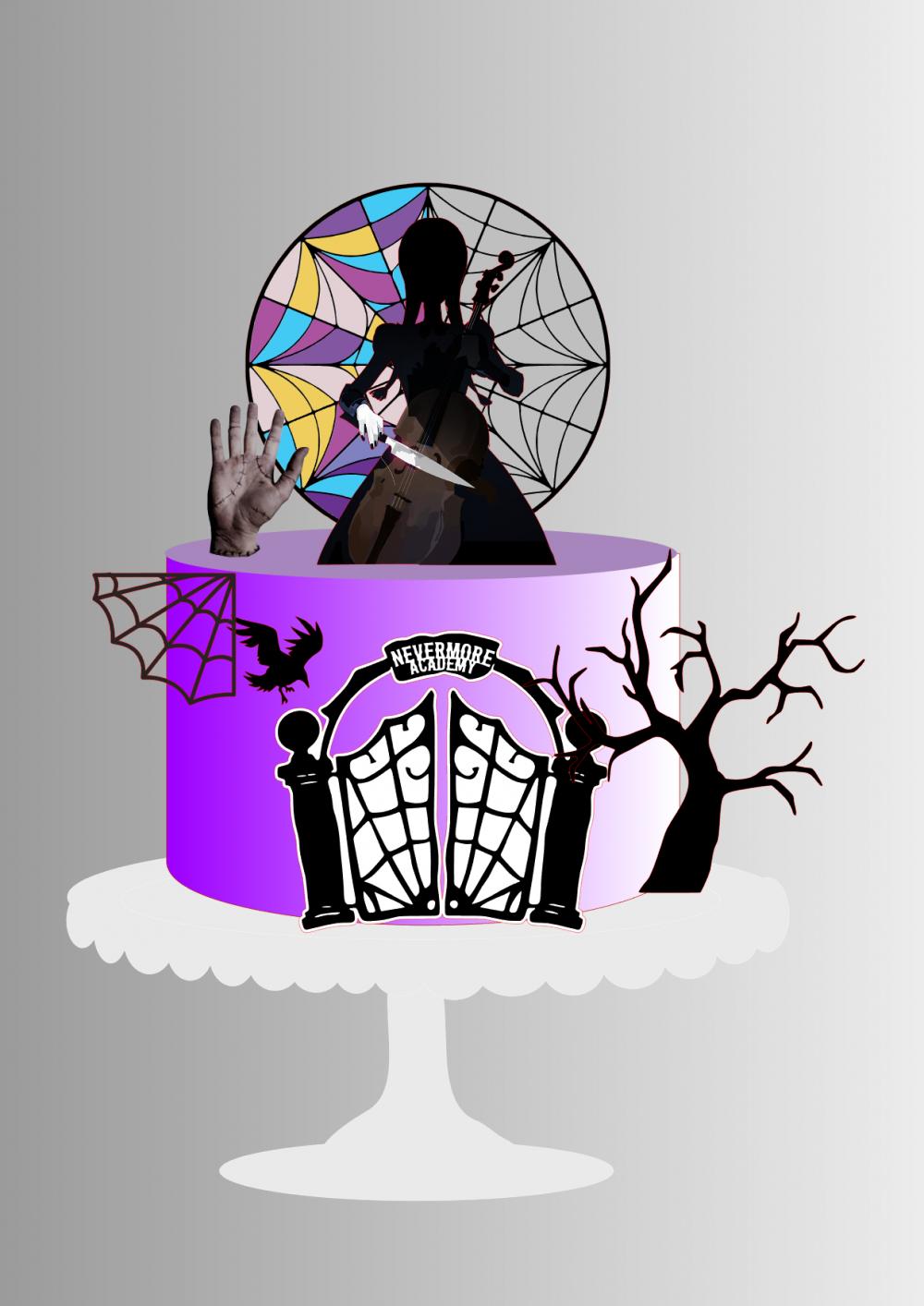 Arquivo de Corte Topo de Bolo - Wandinha