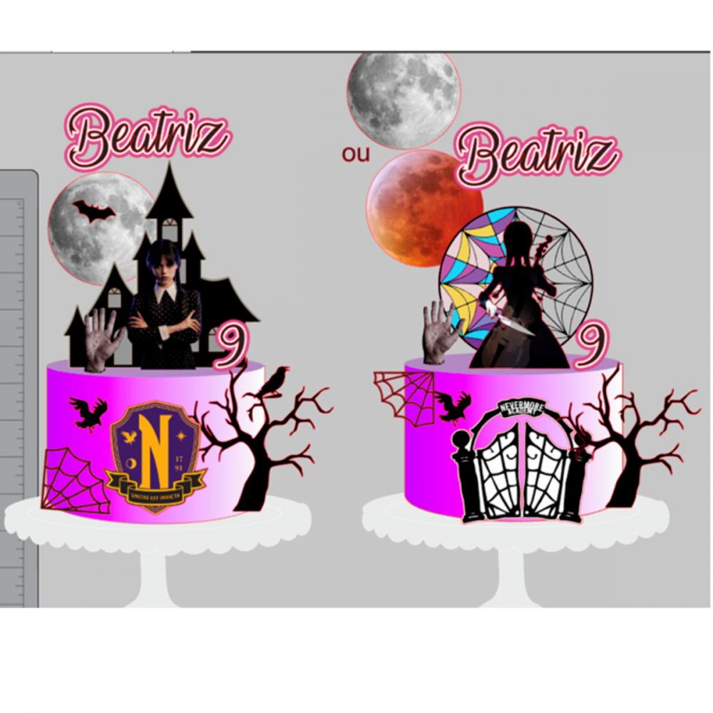 Arquivo de Corte Topo de Bolo - Wandinha