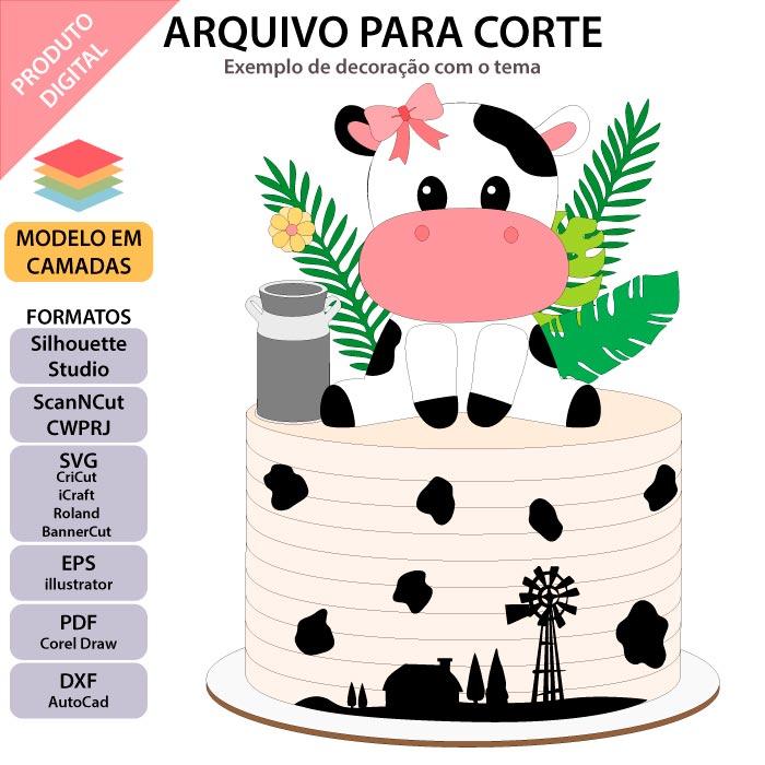 Arquivo de Corte Topo de Bolo - Vaquinha