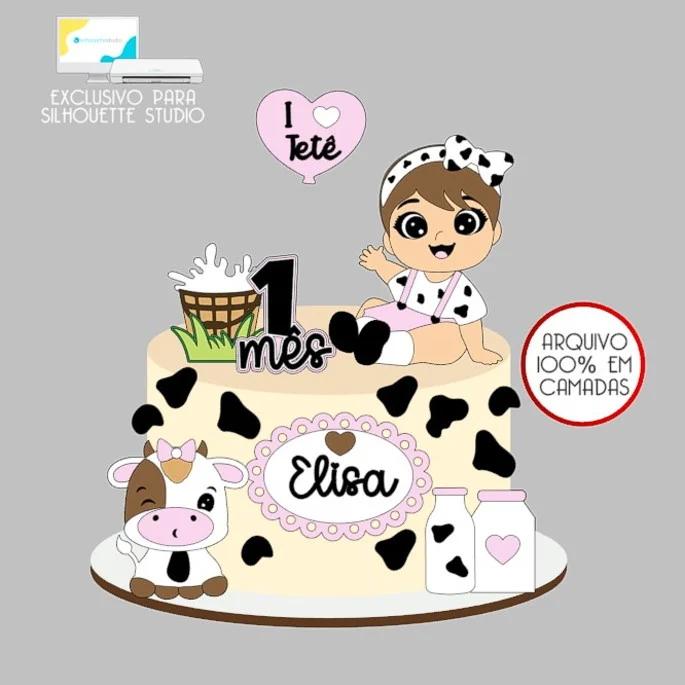 Arquivo de Corte Topo de Bolo - Vaquinha